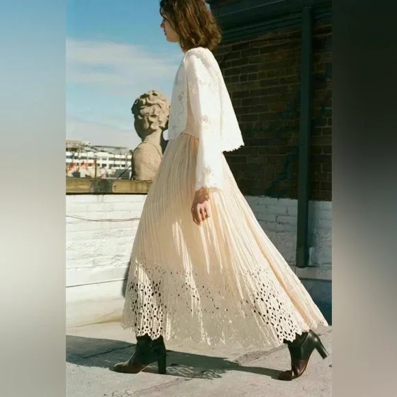 NWT Sea New York Anita Lace Eyelet Cotton Linen Blouse Top - Picture 6 of 9